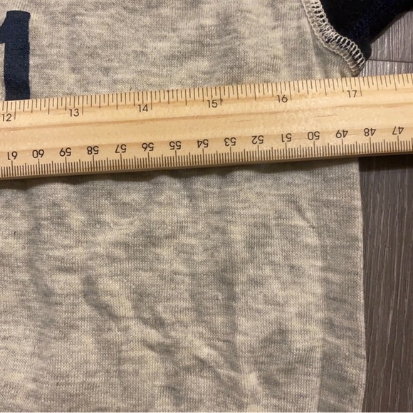 Vintage Wilson Uniform Baseball Henley Shirt Navy Gray #1 - Picture 6 of 12